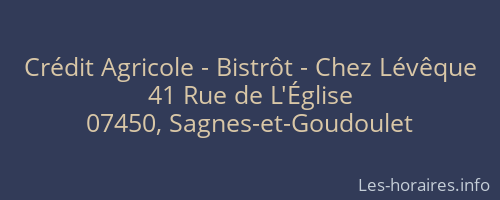 Crédit Agricole - Bistrôt - Chez Lévêque