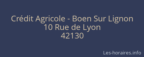 Crédit Agricole - Boen Sur Lignon
