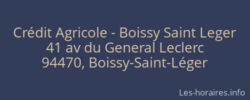 Crédit Agricole - Boissy Saint Leger