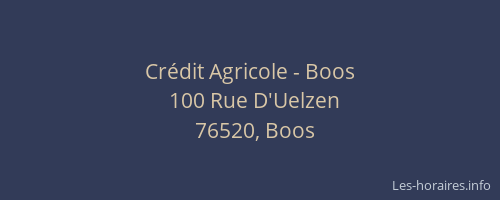 Crédit Agricole - Boos