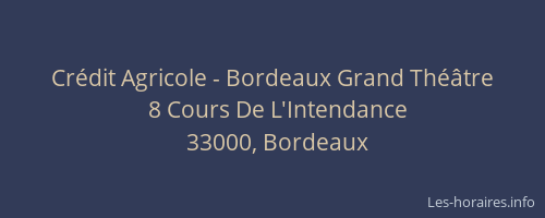 Crédit Agricole - Bordeaux Grand Théâtre