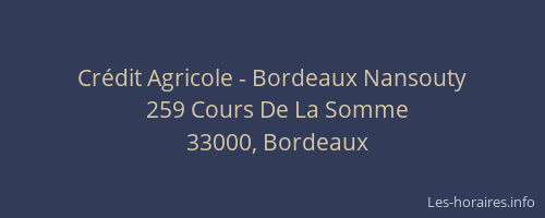 Crédit Agricole - Bordeaux Nansouty
