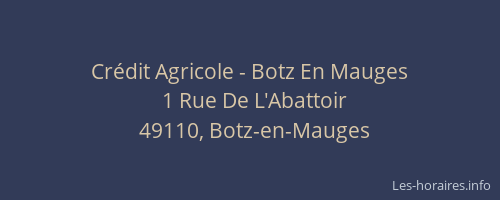 Crédit Agricole - Botz En Mauges