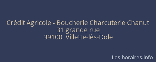 Crédit Agricole - Boucherie Charcuterie Chanut