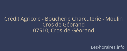 Crédit Agricole - Boucherie Charcuterie - Moulin