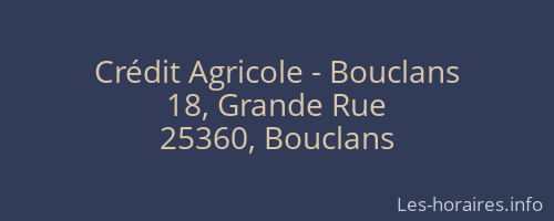 Crédit Agricole - Bouclans