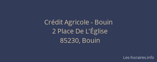 Crédit Agricole - Bouin
