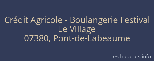 Crédit Agricole - Boulangerie Festival