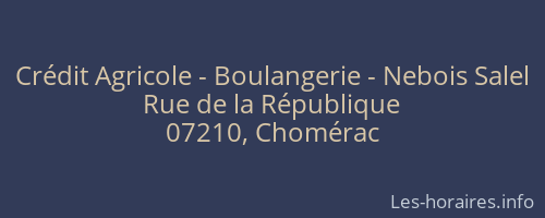 Crédit Agricole - Boulangerie - Nebois Salel