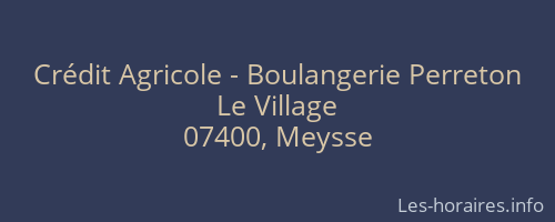 Crédit Agricole - Boulangerie Perreton