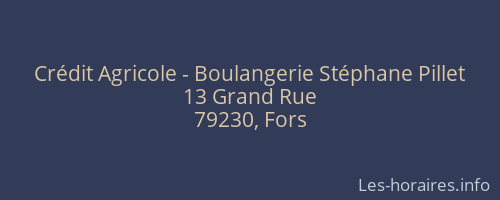 Crédit Agricole - Boulangerie Stéphane Pillet