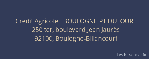 Crédit Agricole - BOULOGNE PT DU JOUR