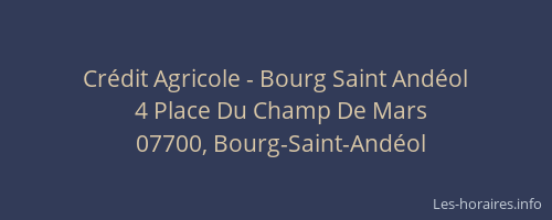Crédit Agricole - Bourg Saint Andéol