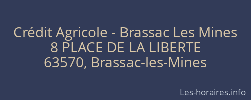Crédit Agricole - Brassac Les Mines