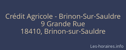 Crédit Agricole - Brinon-Sur-Sauldre