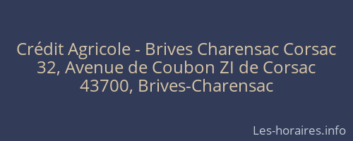 Crédit Agricole - Brives Charensac Corsac