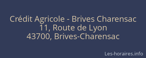 Crédit Agricole - Brives Charensac
