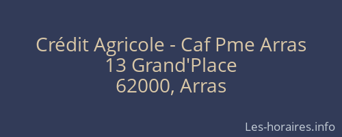 Crédit Agricole - Caf Pme Arras