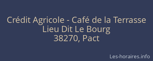 Crédit Agricole - Café de la Terrasse