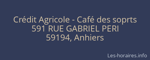 Crédit Agricole - Café des soprts
