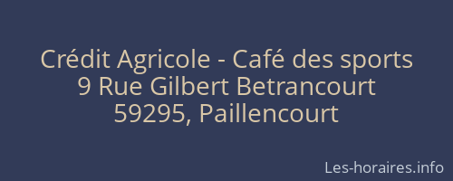 Crédit Agricole - Café des sports