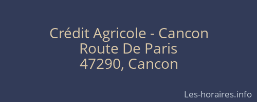 Crédit Agricole - Cancon