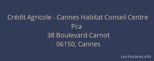 Crédit Agricole - Cannes Habitat Conseil Centre Pca