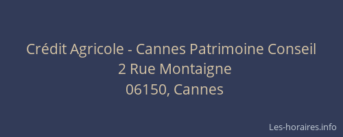 Crédit Agricole - Cannes Patrimoine Conseil