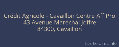 Crédit Agricole - Cavaillon Centre Aff Pro