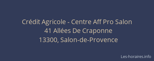 Crédit Agricole - Centre Aff Pro Salon