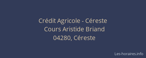 Crédit Agricole - Céreste