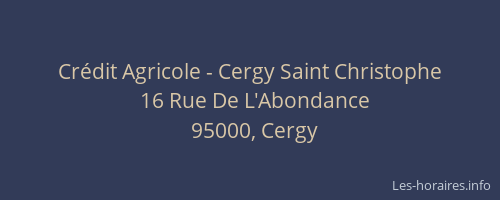 Crédit Agricole - Cergy Saint Christophe