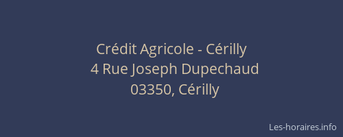 Crédit Agricole - Cérilly