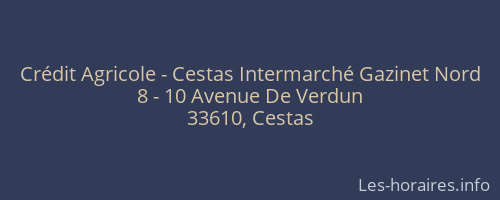 Crédit Agricole - Cestas Intermarché Gazinet Nord
