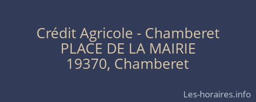 Crédit Agricole - Chamberet