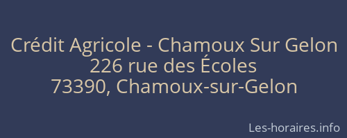 Crédit Agricole - Chamoux Sur Gelon