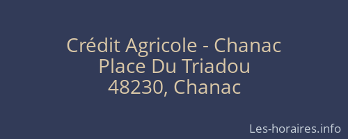 Crédit Agricole - Chanac