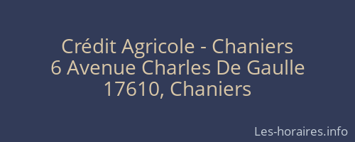 Crédit Agricole - Chaniers