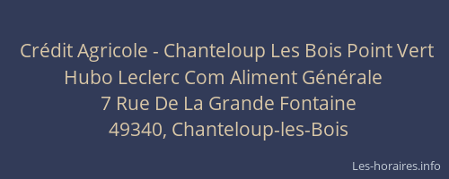 Crédit Agricole - Chanteloup Les Bois Point Vert Hubo Leclerc Com Aliment Générale