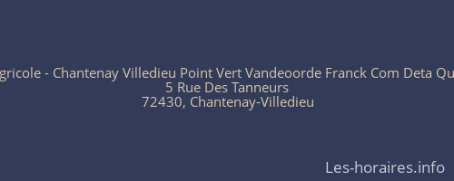 Crédit Agricole - Chantenay Villedieu Point Vert Vandeoorde Franck Com Deta Quincailler