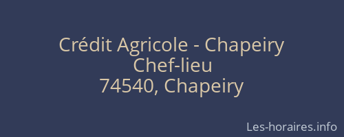 Crédit Agricole - Chapeiry