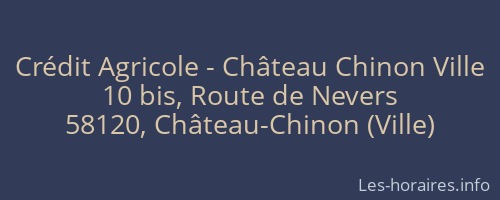 Crédit Agricole - Château Chinon Ville