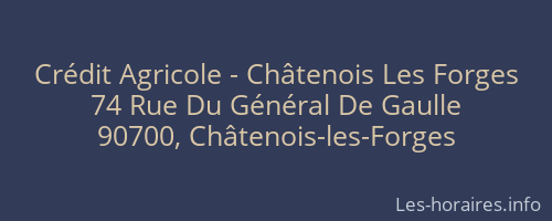 Crédit Agricole - Châtenois Les Forges