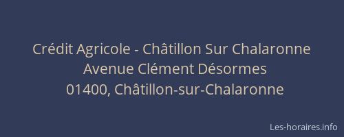 Crédit Agricole - Châtillon Sur Chalaronne