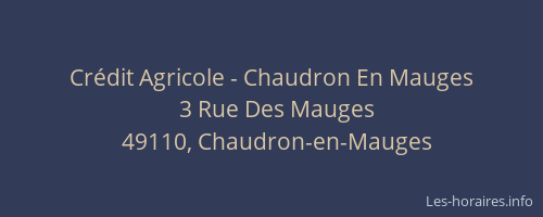 Crédit Agricole - Chaudron En Mauges