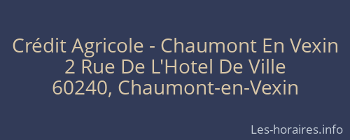 Crédit Agricole - Chaumont En Vexin