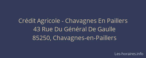 Crédit Agricole - Chavagnes En Paillers