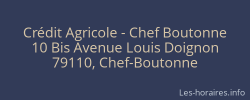 Crédit Agricole - Chef Boutonne