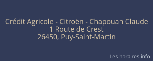 Crédit Agricole - Citroën - Chapouan Claude