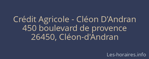 Crédit Agricole - Cléon D'Andran